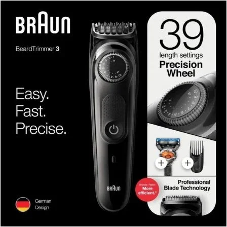 Braun Cortabarbas Beardtrimmer Series 3000 BT3242/ con Batería/ Incluye Gillette F5 ProGlide